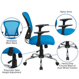 English Elm Commercial Grade Mid-Back Mesh Swivel Task Office Chair with Chrome Base and Arms