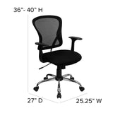 English Elm Commercial Grade Mid-Back Mesh Swivel Task Office Chair with Chrome Base and Arms