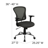 English Elm Commercial Grade Mid-Back Mesh Swivel Task Office Chair with Chrome Base and Arms