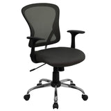 English Elm Commercial Grade Mid-Back Mesh Swivel Task Office Chair with Chrome Base and Arms