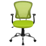 English Elm Commercial Grade Mid-Back Mesh Swivel Task Office Chair with Chrome Base and Arms