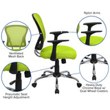 English Elm Commercial Grade Mid-Back Mesh Swivel Task Office Chair with Chrome Base and Arms