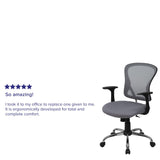 English Elm Commercial Grade Mid-Back Mesh Swivel Task Office Chair with Chrome Base and Arms