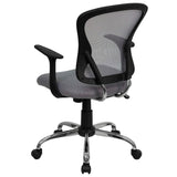 English Elm Commercial Grade Mid-Back Mesh Swivel Task Office Chair with Chrome Base and Arms