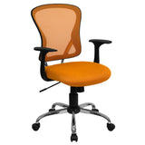 English Elm Commercial Grade Mid-Back Mesh Swivel Task Office Chair with Chrome Base and Arms