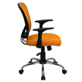 English Elm Commercial Grade Mid-Back Mesh Swivel Task Office Chair with Chrome Base and Arms