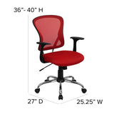 English Elm Commercial Grade Mid-Back Mesh Swivel Task Office Chair with Chrome Base and Arms