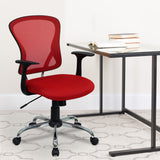 English Elm Commercial Grade Mid-Back Mesh Swivel Task Office Chair with Chrome Base and Arms