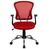 English Elm Commercial Grade Mid-Back Mesh Swivel Task Office Chair with Chrome Base and Arms