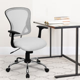 English Elm Commercial Grade Mid-Back Mesh Swivel Task Office Chair with Chrome Base and Arms