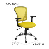 English Elm Commercial Grade Mid-Back Mesh Swivel Task Office Chair with Chrome Base and Arms