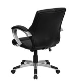 English Elm Commercial Grade Mid-Back LeatherSoft Contemporary Swivel Manager's Office Chair with Arms