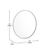 English Elm 30" Round Metal Framed Wall Mirror - Large Accent Mirror for Bathroom, Vanity, Entryway, Dining Room, & Living Room