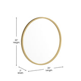 English Elm 20" Round Metal Framed Wall Mirror - Large Accent Mirror for Bathroom, Vanity, Entryway, Dining Room, & Living Room