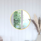 English Elm 20" Round Metal Framed Wall Mirror - Large Accent Mirror for Bathroom, Vanity, Entryway, Dining Room, & Living Room