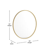 English Elm 30" Round Metal Framed Wall Mirror - Large Accent Mirror for Bathroom, Vanity, Entryway, Dining Room, & Living Room