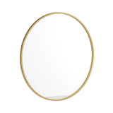 English Elm 30" Round Metal Framed Wall Mirror - Large Accent Mirror for Bathroom, Vanity, Entryway, Dining Room, & Living Room