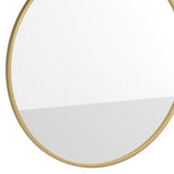 English Elm 30" Round Metal Framed Wall Mirror - Large Accent Mirror for Bathroom, Vanity, Entryway, Dining Room, & Living Room