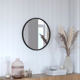 English Elm 20" Round Metal Framed Wall Mirror - Large Accent Mirror for Bathroom, Vanity, Entryway, Dining Room, & Living Room