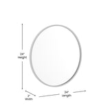 English Elm 24" Round Metal Framed Wall Mirror - Large Accent Mirror for Bathroom, Vanity, Entryway, Dining Room, & Living Room