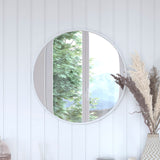 English Elm 24" Round Metal Framed Wall Mirror - Large Accent Mirror for Bathroom, Vanity, Entryway, Dining Room, & Living Room