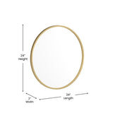 English Elm 24" Round Metal Framed Wall Mirror - Large Accent Mirror for Bathroom, Vanity, Entryway, Dining Room, & Living Room