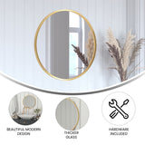 English Elm 24" Round Metal Framed Wall Mirror - Large Accent Mirror for Bathroom, Vanity, Entryway, Dining Room, & Living Room