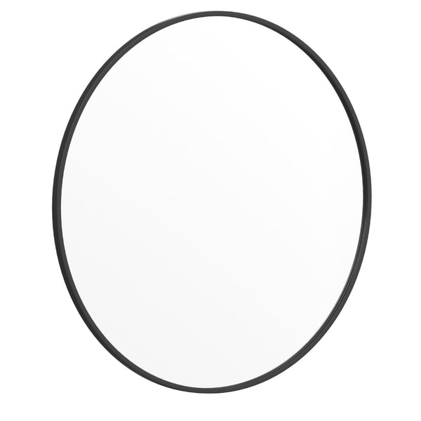 English Elm 36" Round Metal Framed Wall Mirror - Large Accent Mirror for Bathroom, Vanity, Entryway, Dining Room, & Living Room