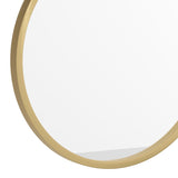 English Elm 16" Round Metal Framed Wall Mirror - Large Accent Mirror for Bathroom, Vanity, Entryway, Dining Room, & Living Room