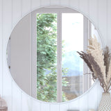 English Elm 36" Round Metal Framed Wall Mirror - Large Accent Mirror for Bathroom, Vanity, Entryway, Dining Room, & Living Room