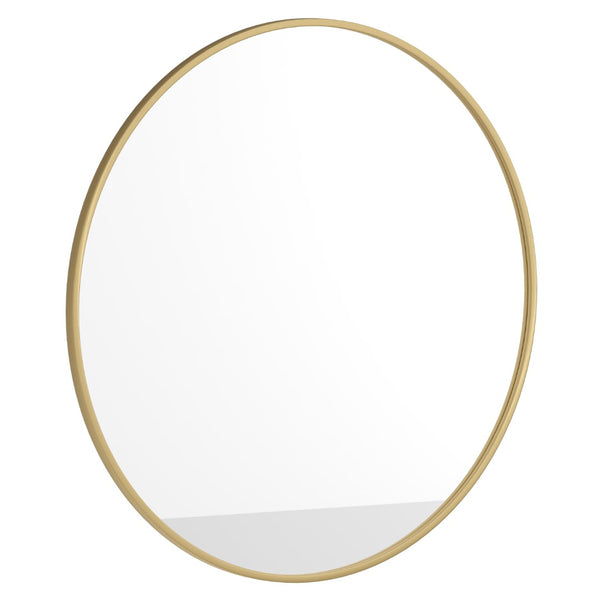 English Elm 36" Round Metal Framed Wall Mirror - Large Accent Mirror for Bathroom, Vanity, Entryway, Dining Room, & Living Room