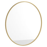 English Elm 36" Round Metal Framed Wall Mirror - Large Accent Mirror for Bathroom, Vanity, Entryway, Dining Room, & Living Room