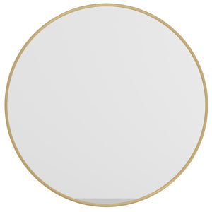 English Elm 36" Round Metal Framed Wall Mirror - Large Accent Mirror for Bathroom, Vanity, Entryway, Dining Room, & Living Room