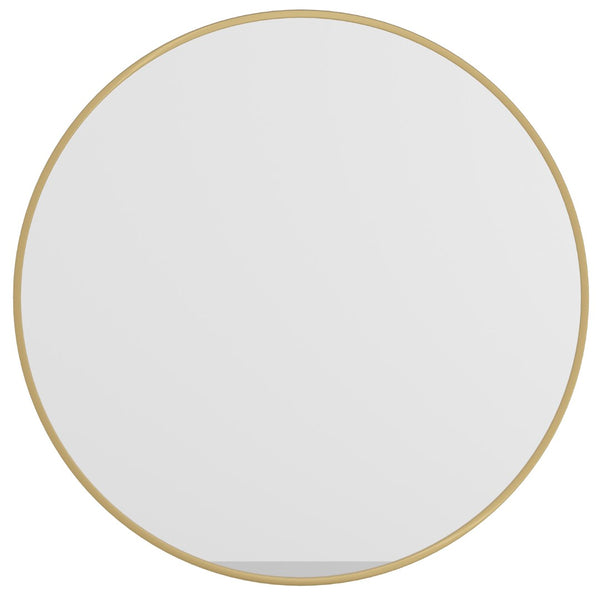 English Elm 36" Round Metal Framed Wall Mirror - Large Accent Mirror for Bathroom, Vanity, Entryway, Dining Room, & Living Room