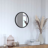 English Elm 16" Round Metal Framed Wall Mirror - Large Accent Mirror for Bathroom, Vanity, Entryway, Dining Room, & Living Room