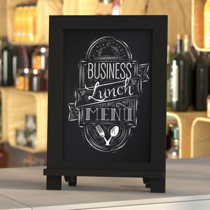 English Elm Commercial Grade 9.5" x 14" Tabletop Magnetic Chalkboard Sign with Metal Scrolled Legs, Hanging Wall Chalkboard, Countertop Memo Board