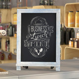 English Elm Commercial Grade 12" x 17" Tabletop Magnetic Chalkboard Sign with Metal Scrolled Legs, Hanging Wall Chalkboard, Countertop Memo Board