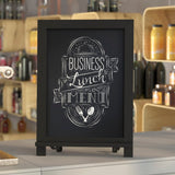 English Elm Commercial Grade 12" x 17" Tabletop Magnetic Chalkboard Sign with Metal Scrolled Legs, Hanging Wall Chalkboard, Countertop Memo Board