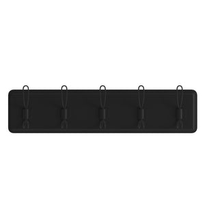 English Elm Wall Mounted 24 Inch Solid Pine Wood Storage Rack with 5 Hooks For Entryway, Kitchen, Bathroom