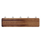 English Elm Wall Mounted 24 Inch Solid Pine Wood Storage Rack with 5 Hooks For Entryway, Kitchen, Bathroom