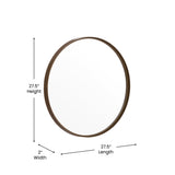 English Elm 27.5" Round Bronze Metal Framed Wall Mirror - Large Accent Mirror for Bathroom, Vanity, Entryway, Dining Room, & Living Room