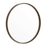 English Elm 27.5" Round Bronze Metal Framed Wall Mirror - Large Accent Mirror for Bathroom, Vanity, Entryway, Dining Room, & Living Room