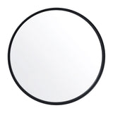 English Elm 24" Round Metal Deep Framed Wall Mirror - Large Accent Mirror for Bathroom, Entryway, Dining Room, & Living Room