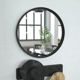 English Elm 24" Round Metal Deep Framed Wall Mirror - Large Accent Mirror for Bathroom, Entryway, Dining Room, & Living Room