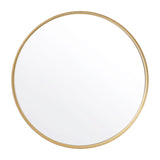 English Elm 24" Round Metal Deep Framed Wall Mirror - Large Accent Mirror for Bathroom, Entryway, Dining Room, & Living Room