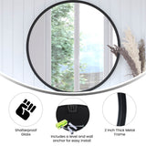 English Elm 30" Round Metal Deep Framed Wall Mirror - Large Accent Mirror for Bathroom, Entryway, Dining Room, & Living Room