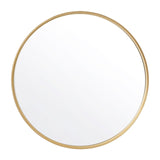 English Elm 30" Round Metal Deep Framed Wall Mirror - Large Accent Mirror for Bathroom, Entryway, Dining Room, & Living Room