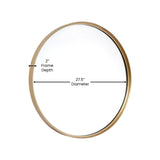 English Elm 27.5" Round Metal Deep Framed Wall Mirror - Large Accent Mirror for Bathroom, Entryway, Dining Room, & Living Room