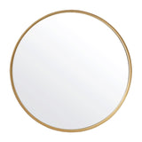 English Elm 27.5" Round Metal Deep Framed Wall Mirror - Large Accent Mirror for Bathroom, Entryway, Dining Room, & Living Room