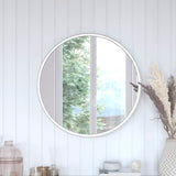 English Elm 27.5" Round Metal Deep Framed Wall Mirror - Large Accent Mirror for Bathroom, Entryway, Dining Room, & Living Room